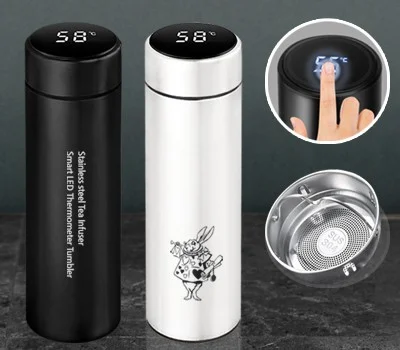 스텐 녹차망 스마트 LED 온도텀블러 500ml