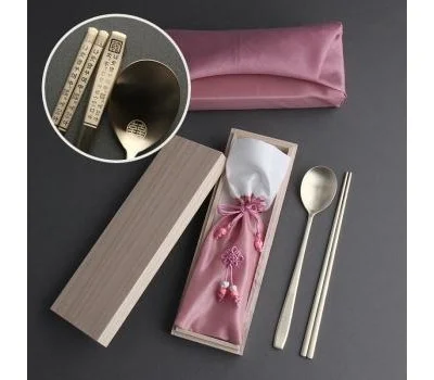 훈민정음 골드 수저 1인용  오동나무,비단보자기포...